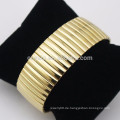 Unisex Schmucksachen 18K Gold überzogenes breites Edelstahl-elastisches Armband